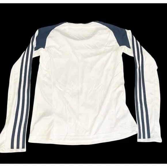 Adidas ClimaCool Long Sleeve Tee Women’s Size S White/Navy NWT Athletic Shirt - Picture 4 of 5